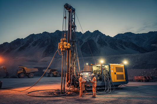 Fully hydraulic rope coring drilling rig HC rig in operation at deep mineral exploration site with wireline system
