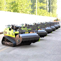WOMI Gasoline 100 Remote Control Mower Working on Steep Hillside